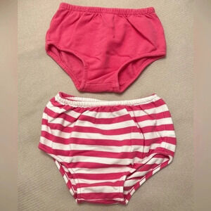 2 Ralph Lauren baby Bloomers shorts diaper cover pink stripes toddler girl